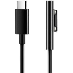 Til Surface til USB C-opladningskabel til Surface Pro 3/4/5/6/7, Surface Laptop 3/2/1, Surface Go sort