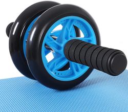 Linkrunning Mavehjul, AB hjul, skridsikker, styrketræning, fitness træning, blå Som vist As shown