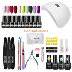 Manikyrsett For Nail Extensions Gel Nail Polish Sett Akryl Kit Poly Nail Gel Sett Med UV Led Nail Lamp Gel Kits Nail Tools Set A3