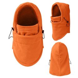 Liltop Vinter varm mens termisk balaclava Biker Ski Hat fuld ansigtsmaske hætteklædte cap Orange