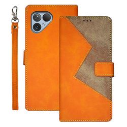 Fairphone 5 -kotelo, jossa korttikotelo Pu-nahkainen puhelimen kansi Keltainen