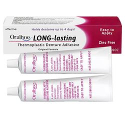 Super Grip -hammasproteesien kiinnitysvoide, lämpöaktivoituva koostumus tukevaan pitoon miehille ja naisille 2pcs