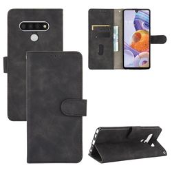 Etui til Lg Stylo 6 Cover Premium Læder Med Kortholder Flip Folio Magnetisk Etui Coque - Sort