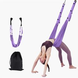 Swhyv Justerbar Aerial Yoga Strap Hængekøje Swing stretching anti-tyngdekraft inversion Øvelser Multilayer Belt Yoga Fleksibilitet Trainer