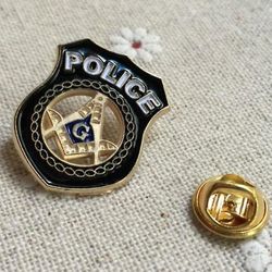 Bricks Masons Politiet firkantede kompas frimurerisk revers pin