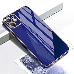 Ny luksus blød silikone sag blå iPhone12