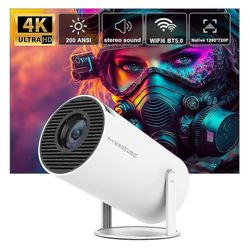 Projektor 4k Android 11 Dual Wifi6 200 Ansi Allwinner H713 BT5.0 1080p 1280 * 720p Hjemmekino Utendørs bærbar Projetor