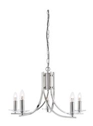 Searchlight Lighting Ascona 5 Lys multiarm loft vedhæng Satin Sølv, Glas, E14