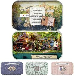 Box Theatre Doll House Furniture Miniatyyri, 1:24 DIY Dollhouse Kit lapsille (Rural Notes)