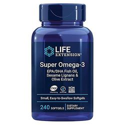 Life Extension Super Omega-3 EPA/DHA kalaöljy, helppo niellä 240 pehmeää geeliä