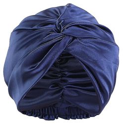 1pc Kvinner Polyester High Elastic Night Sleeping Shower Cap Hair Bonnet Hat Head Cover Satin Turban rød