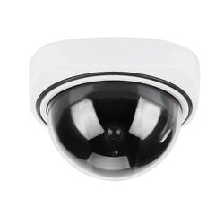 Augro Dummy väärennetty turvakamera, sisä- / ulkonukke Dome CCTV -kamera Väärennetty turvakamera merkkivalolla