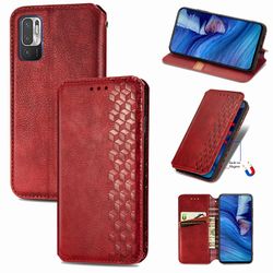 Kompatibel med Xiaomi Redmi Note 10t 5g Flip Case Etui Vintage Wallet Flip Cover med magnetisk lukning Coque - Blå rød