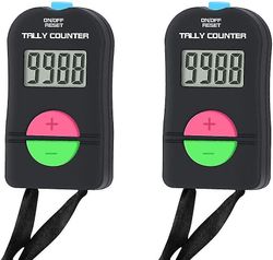 2 kpl elektroninen laskuri, digitaalinen käsilaskentalaskuri elektroninen manuaalinen naksutin lanyard add subtract -mallilla