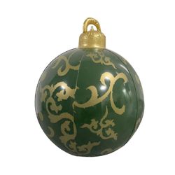 Cryin Erittäin suuret pvc-puhallettavat joulupallot, joulukoristeet puhdistuspallo vihreä