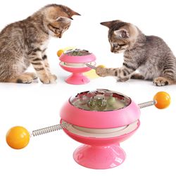 Fantasia Wheel Toy Teaser Cat Stick med pebermynte Ball Pink