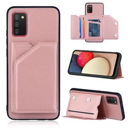 Gangxun Sag for Samsung Galaxy A02s Vintage Cuir Cover Læderetui Kofanger - Rose