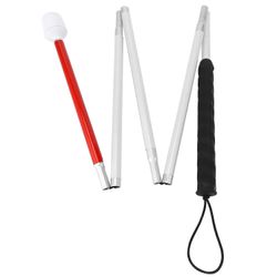 Alumiininen 4 sekunnin kokoontaittuva kävelykeppi rullaavalla kärjellä sokeiden kävelykeppiin