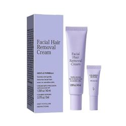 Kasvojen karvojen poistovoide + rauhoittava seerumi, karvanpoistoepilaattorivoide, rauhoittava hellävarainen koostumus 1pc