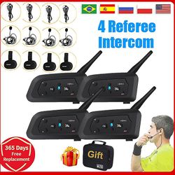 4 brukere Fotball Referee Intercom Headset V4C Full Duplex Bluetooth hodetelefoner Fotball Conference 1200m Interphone