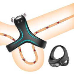 Joyy Sperm Lock Ring Male Sperm Lock Triangle Ring USB-lading Vibrasjon Massasje Male Masturator morsomme produkter