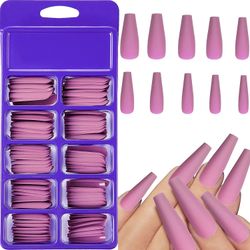 Grape Pp 100pcs Professionel Coffin Falske negle, ballet Negle Lang Akryl Nail