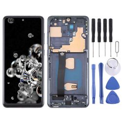 Wigento Samsung Galaxy S20 Ultra 4G / 5G -näytölle Full TFT LCD kehysyksiköllä Touch Varaosien korjaus Musta (ilman sormenjälkeä)