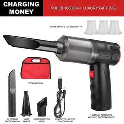 3 in 1 Hoover-auton pölynimuri Ilmapuhallin langaton kannettava ladattava mini Ylellinen lahjakassi 16000pa