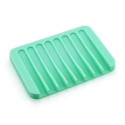 Zch Tøm silikone sæbe opvaskemiddelholder Brusesvamp holder Mint green
