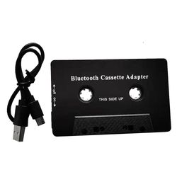 Universaali kasetti Bluetooth 5.0 Audio Autonauha Aux-stereosovitin mikrofonilla puhelimen mp3 aux -kaapelille Musta