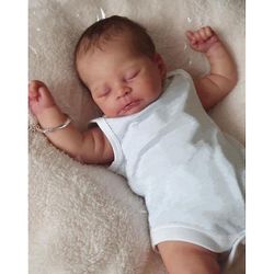 Reborn Dolls Poika Tyttö Vauva nukkuu 19" Vastasyntynyt käsintehty Lasten lahja Fake Babies