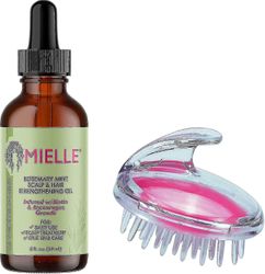 Ny Mielle Organics Rosemary Mint Growth Oil 2 oz, (pakke med 1/2/3), hovedbund og hårstyrkende olie, infunderet med biotin for at fremme vækst