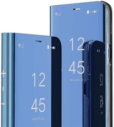 Telefon sag slim klar visning vindue flip ultra slank bogstil dækning for Samsung Galaxy S7 Edge Blå