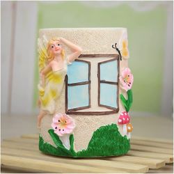 Linkrunning Pen Holder Sandy Beach Cute Creative Fashion Makeup Brush Opbevaring Bucket Pen Tube Ornamenter Brevpapir Opbevaringsboks Lille gave (f...