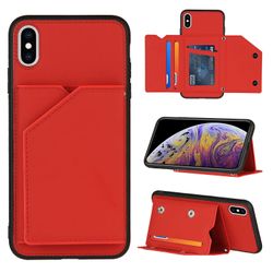 Gangxun Sag Til Iphone Xs Max Vintage Cuir Cover Læderetui Kofanger - Rouge
