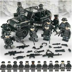 MOC SWAT CAR ja 12PC POLICE Military Mini Figures Asearmeijan sotilas
