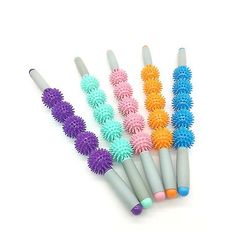 Coosilo Ryg og hals massage massage Stick Hedgehog Ball, Relax Muscle Fitness Motion Roller, Yoga Roller grøn