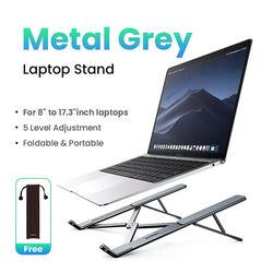 Ugreen Laptop Stand Holder For Macbook Air Pro Sammenleggbar Aluminium Notebook Stand Tablet Stand Laptop PC-støtte Macbook Stand Ny metallgrå