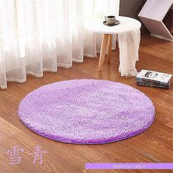Kylpymatto luistamaton imukykyinen suihku kylpyhuoneen matto pyöreät pitkät hiukset Violetti 40cm diameter