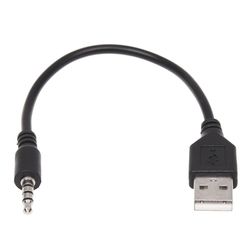 3,5 mm plugg AUX Audio til USB 2.0 mannlig lader kabel adapter ledning for bil MP3 Svart