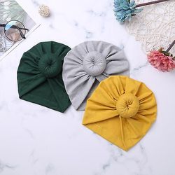 AIR Sæt med 3 nyfødte Baby Bomuld Soft Knot Hat
