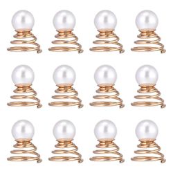 Pearl Barrette Swirl Hair Pins Pearl Braiding Hair Accessory Gold Spiral Hair Pins Hair Henches Decor Spiral Hairpin