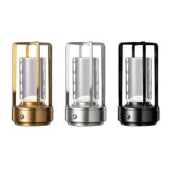 Lumison kristallilyhty pöytävalaisin, lumison kristallilamppu, kannettava metallinen pöytävalaisin, 3 väri ladattava langaton led-lamppu, 100% uusi...