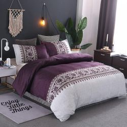 Linkrunning 2 stk dynebetræk sengetøj dynebetræk sæt VioletTwin