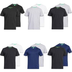 Hertug D555 Mens kongen størrelse stor høy 2 Pack bomull Crew hals t-skjorte Tee toppen Svart 4XL