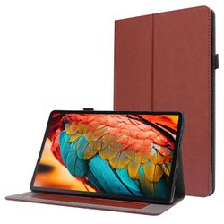 Pu skinn flatt anti fallende deksel beskyttende skall for Lenovo Tab P11 Brown