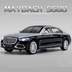 1:22 Maybach S680 seosmetalli auto malli painevalettu metalli leluajoneuvot auton malli ääni ja valo lasten lahja Musta