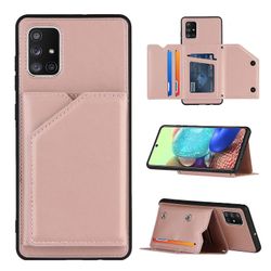 Gangxun Sag til Samsung Galaxy A71 4g Vintage Cuir Cover Læderetui Kofanger - Rose