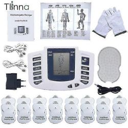 Electronic Tens Ems Lihasstimulaattori Pulssi akupunktio HierontaTerapia Selkäkaulan koko kehon hierontalaite 16 tyynyt Venäjä / Englanti