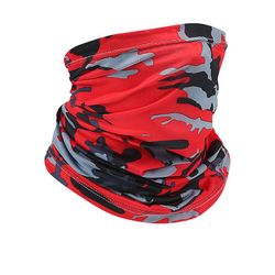 Solbeskyttelse Variabel Bib Neck Udendørs Ice Wire Riding Mask Mænd og kvinders tynde fiskehoved Cover Sports Magic Tørklæde Lys rød camouflage